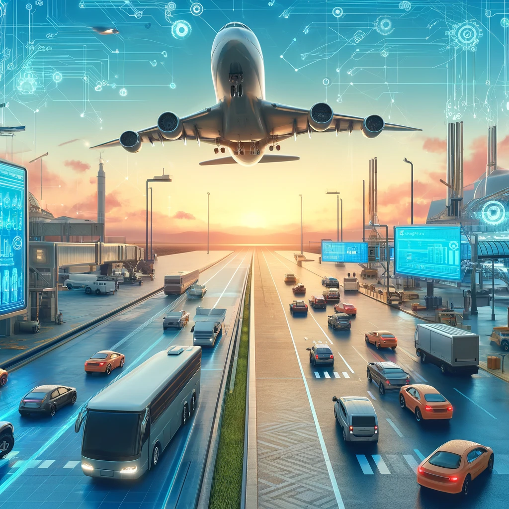 AI and ML technologies optimizing airport vehicular traffic.